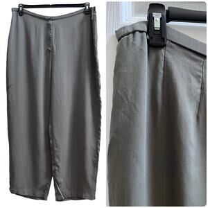 Eileen Fisher Silk Georgette Crepe Lightweight Zip Clasp Machine Wash Pant 1X